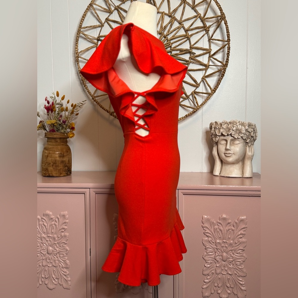 Hello Molly Small Vibrant Red Asymmetrical Dress - Picture 2 of 8